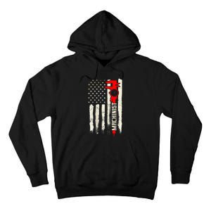 Machinist Patriotic Us Flag Design Of Clothing Tall Hoodie