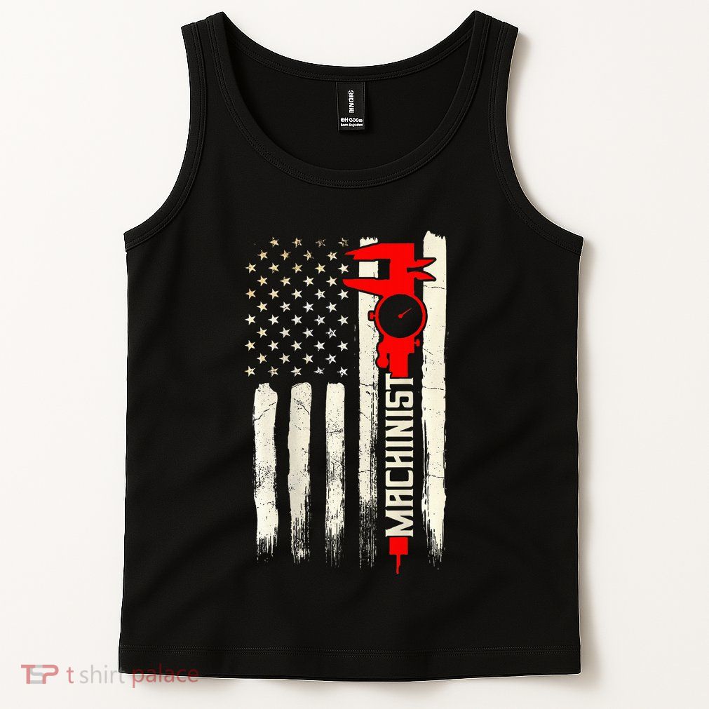 Machinist Patriotic Us Flag Design Of Clothing Tank Top