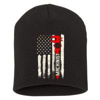 Machinist Patriotic Us Flag Design Of Clothing Short Acrylic Beanie