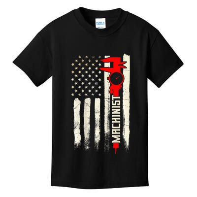 Machinist Patriotic Us Flag Design Of Clothing Kids T-Shirt