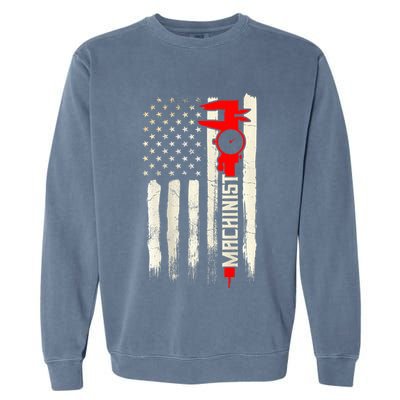 Machinist Patriotic Us Flag Design Of Clothing Garment-Dyed Sweatshirt