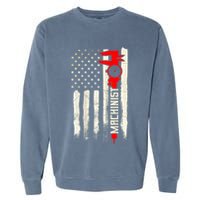 Machinist Patriotic Us Flag Design Of Clothing Garment-Dyed Sweatshirt