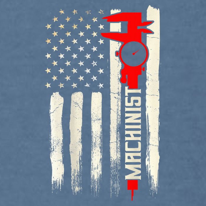 Machinist Patriotic Us Flag Design Of Clothing Garment-Dyed Sweatshirt