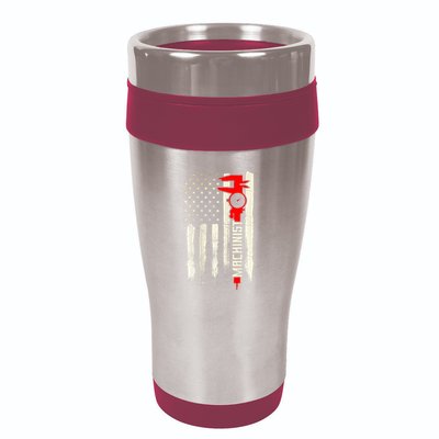 Machinist Patriotic Us Flag Design Of Clothing 16oz Travel Tumbler