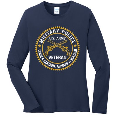 Military Police US Army Veteran Once A Soldier Always Ladies Long Sleeve Shirt