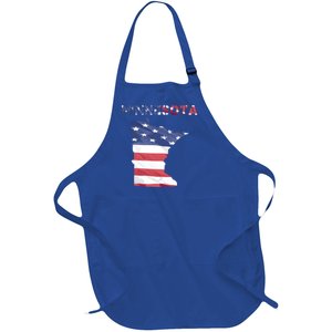 Minnesota Proud United States America Patriot Flag Us Pride Cute Gift Full-Length Apron With Pockets