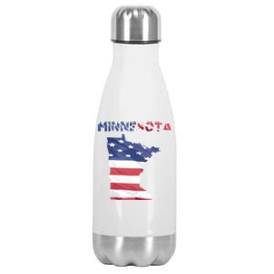 Minnesota Proud United States America Patriot Flag Us Pride Cute Gift Stainless Steel Insulated Water Bottle