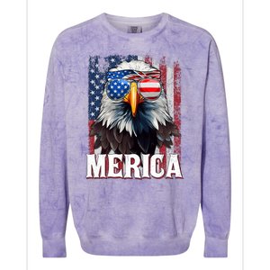 Merica Patriotic Usa Eagle Of Freedom 4th Of July Colorblast Crewneck Sweatshirt