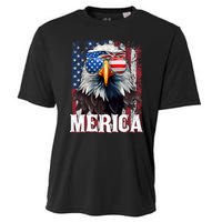 Merica Patriotic Usa Eagle Of Freedom 4th Of July Cooling Performance Crew T-Shirt