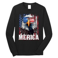 Merica Patriotic Usa Eagle Of Freedom 4th Of July Long Sleeve Shirt