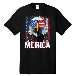 Merica Patriotic Usa Eagle Of Freedom 4th Of July Tall T-Shirt