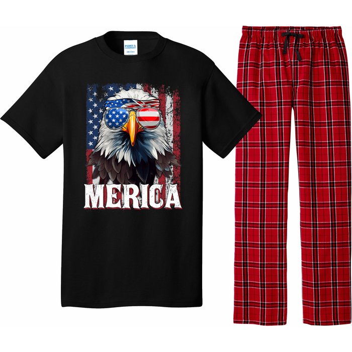 Merica Patriotic Usa Eagle Of Freedom 4th Of July Pajama Set