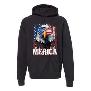 Merica Patriotic Usa Eagle Of Freedom 4th Of July Premium Hoodie