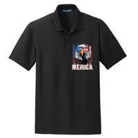 Merica Patriotic Usa Eagle Of Freedom 4th Of July Dry Zone Grid Polo