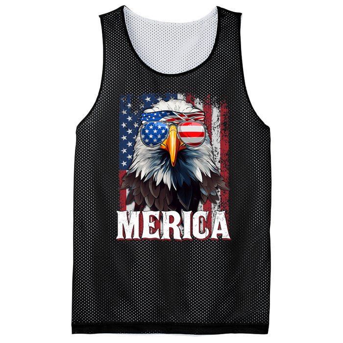 Merica Patriotic Usa Eagle Of Freedom 4th Of July Mesh Reversible Basketball Jersey Tank