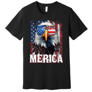 Merica Patriotic Usa Eagle Of Freedom 4th Of July Premium T-Shirt