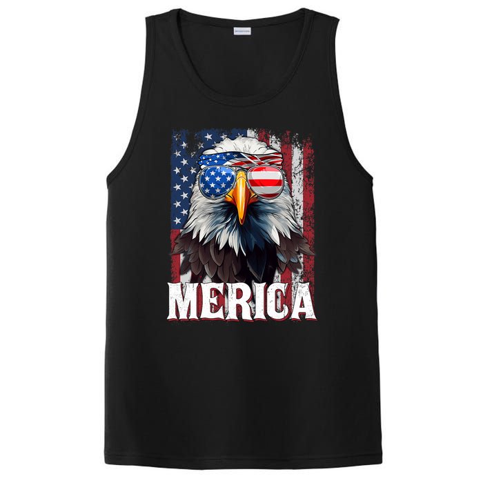 Merica Patriotic Usa Eagle Of Freedom 4th Of July PosiCharge Competitor Tank