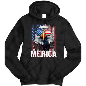 Merica Patriotic Usa Eagle Of Freedom 4th Of July Tie Dye Hoodie