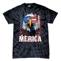 Merica Patriotic Usa Eagle Of Freedom 4th Of July Tie-Dye T-Shirt