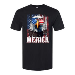 Merica Patriotic Usa Eagle Of Freedom 4th Of July Softstyle CVC T-Shirt