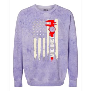 Machinist Patriotic Us Flag Colorblast Crewneck Sweatshirt