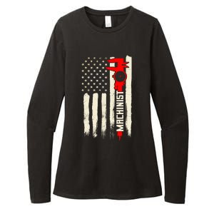 Machinist Patriotic Us Flag Womens CVC Long Sleeve Shirt