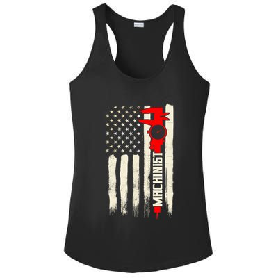 Machinist Patriotic Us Flag Ladies PosiCharge Competitor Racerback Tank