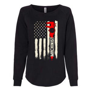 Machinist Patriotic Us Flag Womens California Wash Sweatshirt