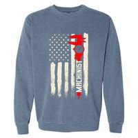 Machinist Patriotic Us Flag Garment-Dyed Sweatshirt