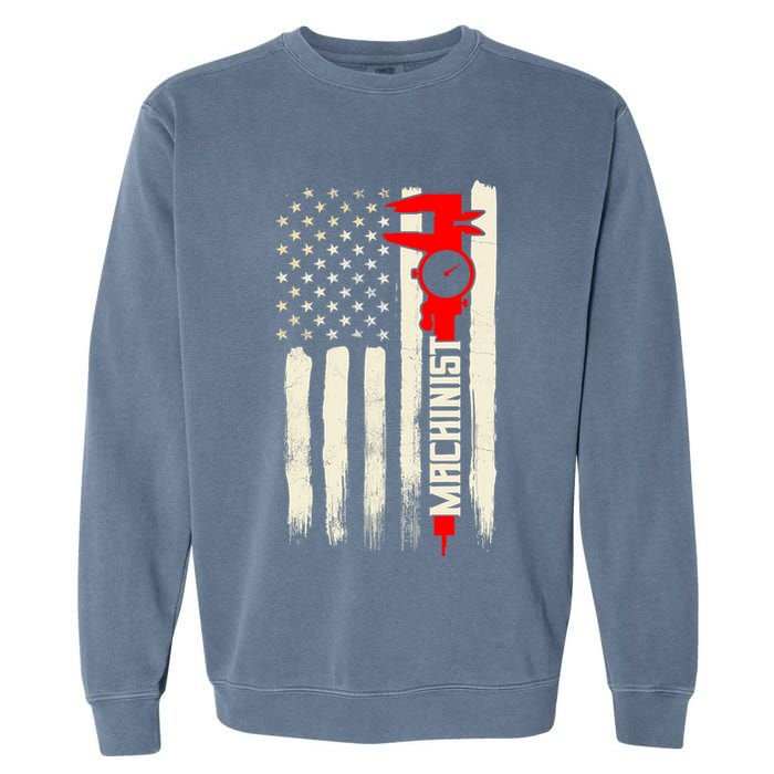 Machinist Patriotic Us Flag Garment-Dyed Sweatshirt