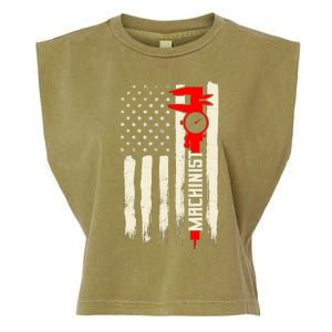 Machinist Patriotic Us Flag Garment-Dyed Women's Muscle Tee