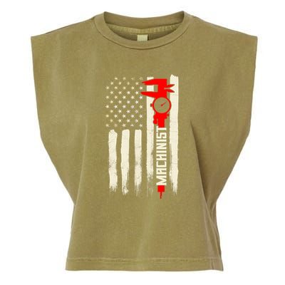 Machinist Patriotic Us Flag Garment-Dyed Women's Muscle Tee