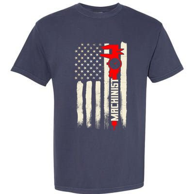 Machinist Patriotic Us Flag Garment-Dyed Heavyweight T-Shirt