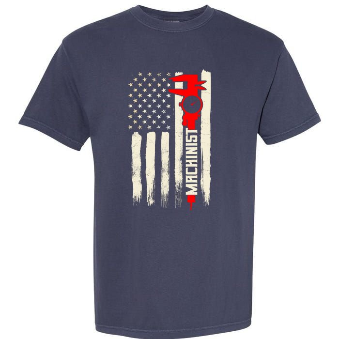 Machinist Patriotic Us Flag Garment-Dyed Heavyweight T-Shirt