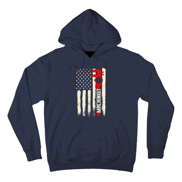 Machinist Patriotic Us Flag Hoodie