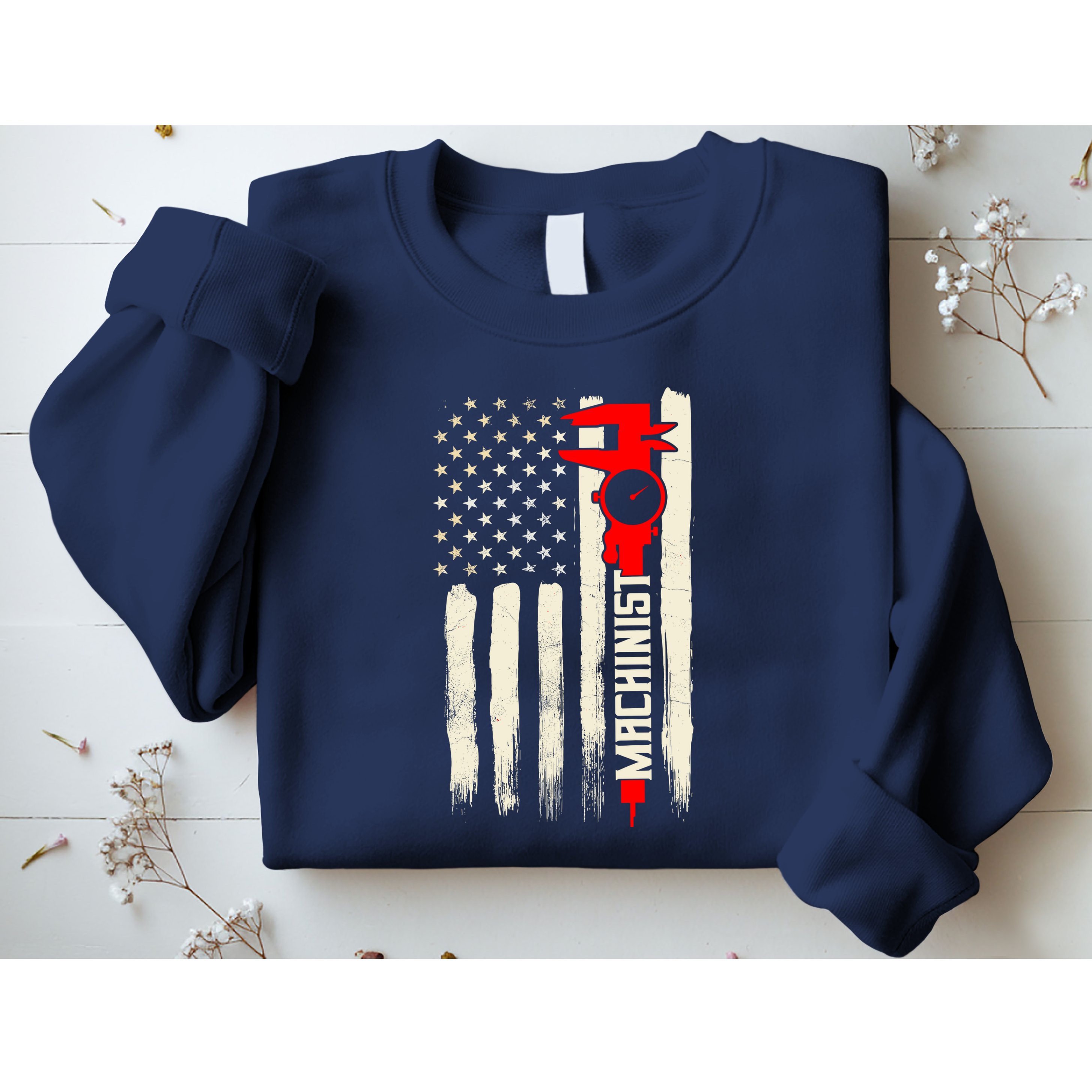 Machinist Patriotic Us Flag Sweatshirt