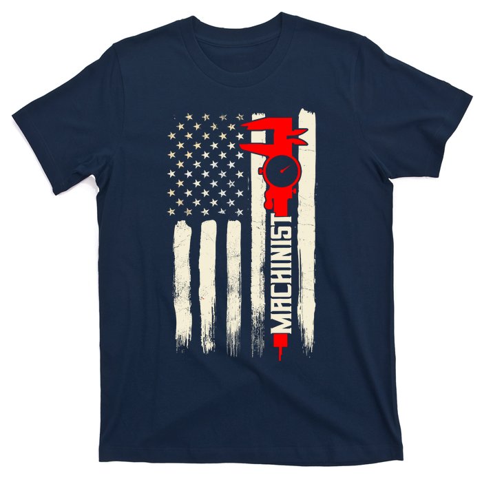 Machinist Patriotic Us Flag T-Shirt