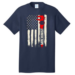 Machinist Patriotic Us Flag Tall T-Shirt