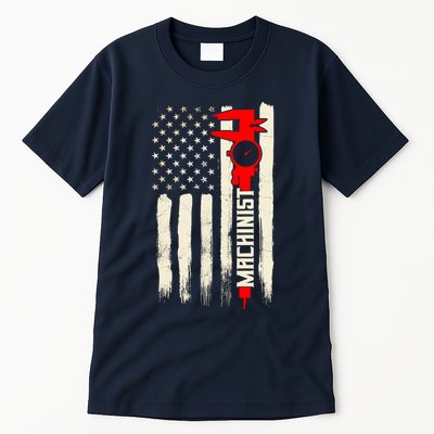 Machinist Patriotic Us Flag Tall T-Shirt