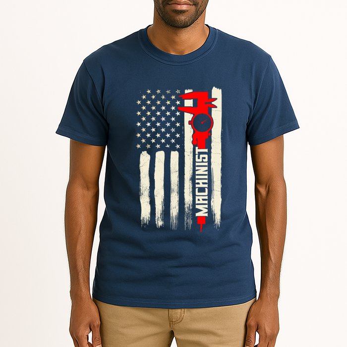 Machinist Patriotic Us Flag Tall T-Shirt