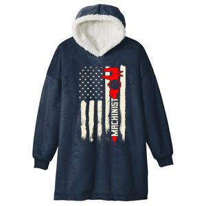 Machinist Patriotic Us Flag Hooded Wearable Blanket