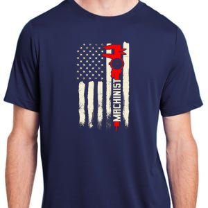 Machinist Patriotic Us Flag Adult ChromaSoft Performance T-Shirt