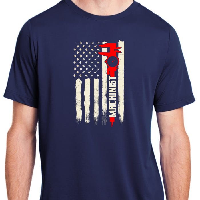 Machinist Patriotic Us Flag Adult ChromaSoft Performance T-Shirt