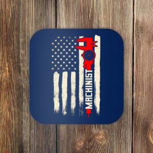 Machinist Patriotic Us Flag Coaster