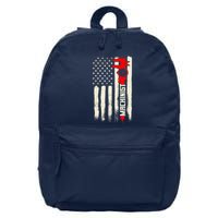 Machinist Patriotic Us Flag 16 in Basic Backpack