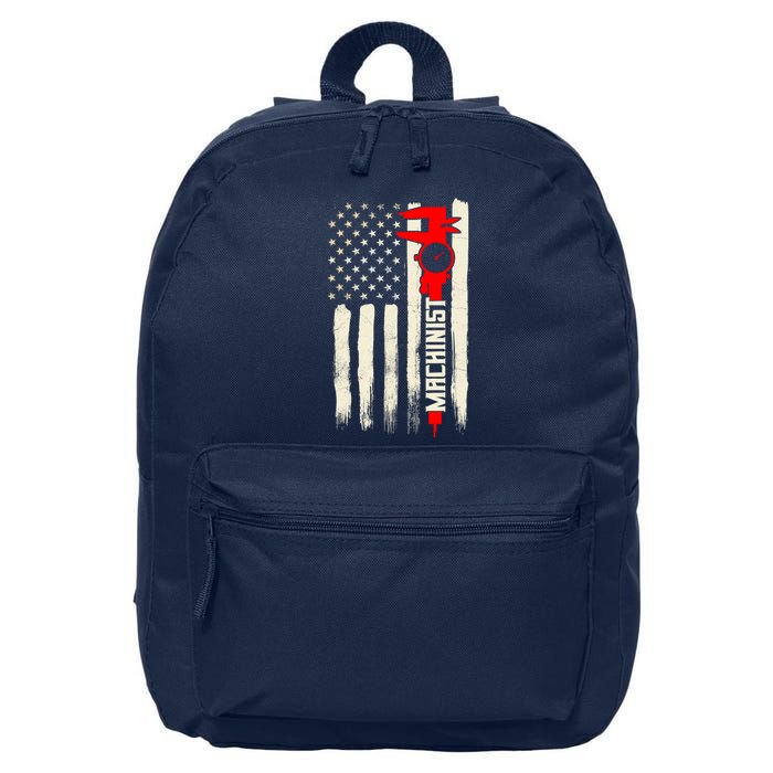 Machinist Patriotic Us Flag 16 in Basic Backpack