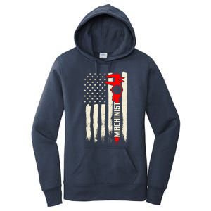 Machinist Patriotic Us Flag Women's Pullover Hoodie