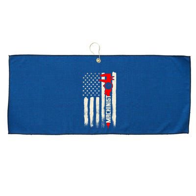 Machinist Patriotic Us Flag Large Microfiber Waffle Golf Towel