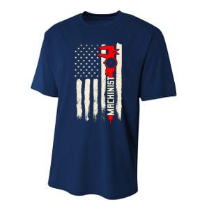 Machinist Patriotic Us Flag Performance Sprint T-Shirt