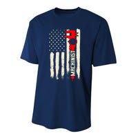 Machinist Patriotic Us Flag Performance Sprint T-Shirt